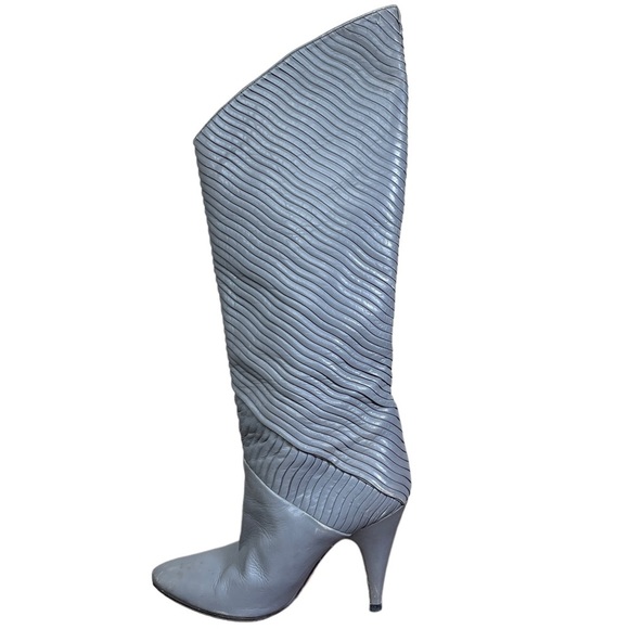 Biondini Vintage Gray Leather Heeled Size 5 Boot - Picture 10 of 12